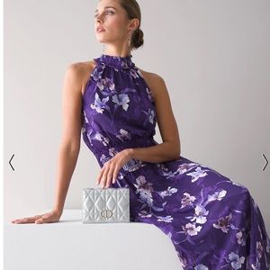 NWT White House Black Marker Iris Burnout floral midi dress